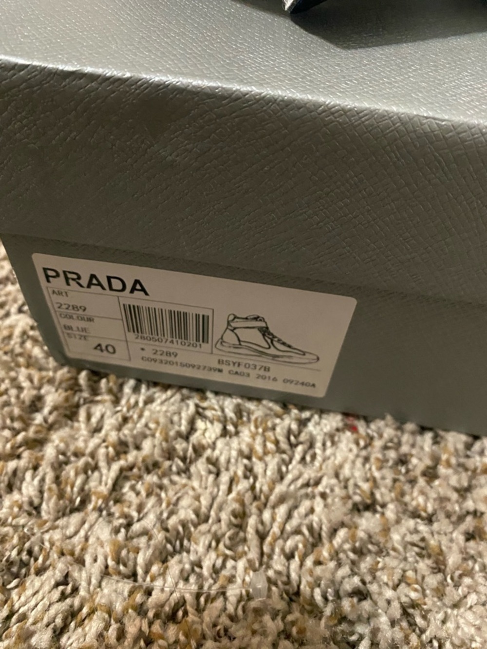 Prada Navy Blue White Red Accent Men's Sneakers - Picture 4 of 5
